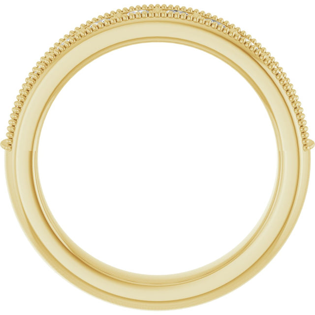 14K Gold Round Lab-Grown Diamond Milgrain Edge Anniversary Band – 1/10–5/8 CTW - Yellow Gold - view 2