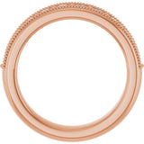14K Gold Round Lab-Grown Diamond Milgrain Edge Anniversary Band – 1/10–5/8 CTW - Rose Gold - view 2