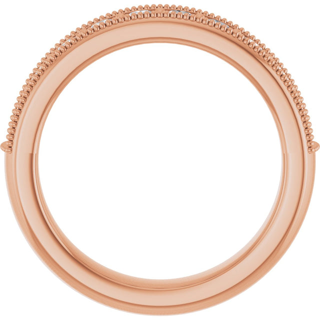 14K Gold Round Lab-Grown Diamond Milgrain Edge Anniversary Band – 1/10–5/8 CTW - Rose Gold - view 2