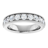 Platinum Round Lab-Grown Diamond Milgrain Edge Anniversary Band – 1/10–3/4 CTW - view 3