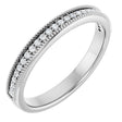 Platinum Round Natural Diamond Milgrain Edge Anniversary Band – 1/10–9/10 CTW