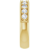 14K Gold Round Lab-Grown Diamond Milgrain Edge Anniversary Band – 1/10–5/8 CTW - Yellow Gold - view 4