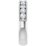 14K Gold Round Lab-Grown Diamond Milgrain Edge Anniversary Band – 1/10–5/8 CTW - White Gold - view 4
