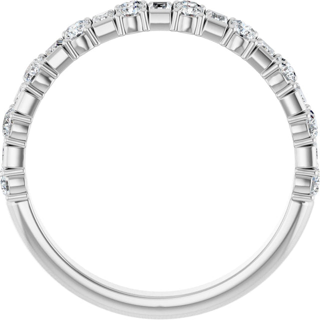 14K Gold Straight Baguette Natural Diamond Accented Baguette Anniversary Band – 9/10 CTW - White Gold - view 2