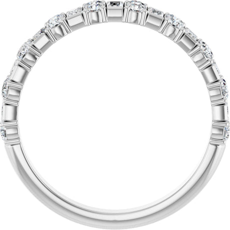 Platinum Straight Baguette Natural Diamond Accented Baguette Anniversary Band – 9/10 CTW - view 2