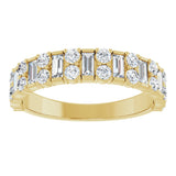 14K Gold Straight Baguette Natural Diamond Accented Baguette Anniversary Band – 9/10 CTW - Yellow Gold - view 3