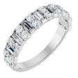 Platinum Straight Baguette Natural Diamond Accented Baguette Anniversary Band – 9/10 CTW