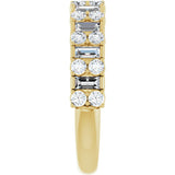 14K Gold Straight Baguette Natural Diamond Accented Baguette Anniversary Band – 9/10 CTW - Yellow Gold - view 4