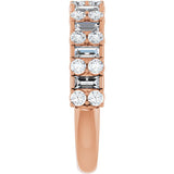 14K Gold Straight Baguette Natural Diamond Accented Baguette Anniversary Band – 9/10 CTW - Rose Gold - view 4