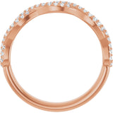 14K Gold Round Natural Diamond Infinity-Inspired Anniversary Band – 1/5 CTW (Style 123104) - Rose Gold - view 2