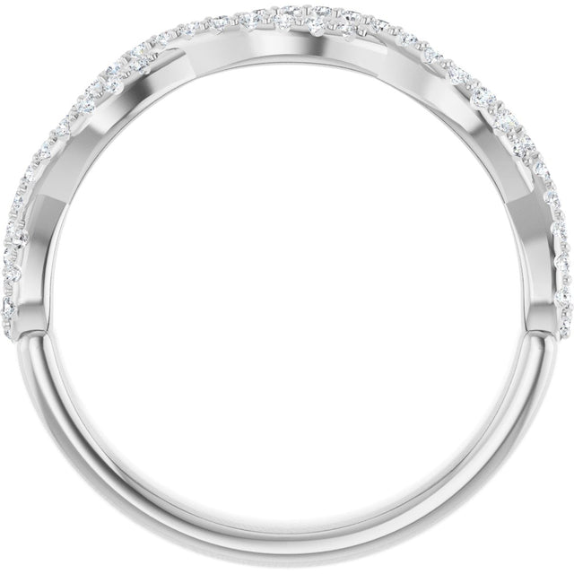 Platinum Round Natural Diamond Infinity-Inspired Anniversary Band – 1/5 CTW (Style 123104) - view 2