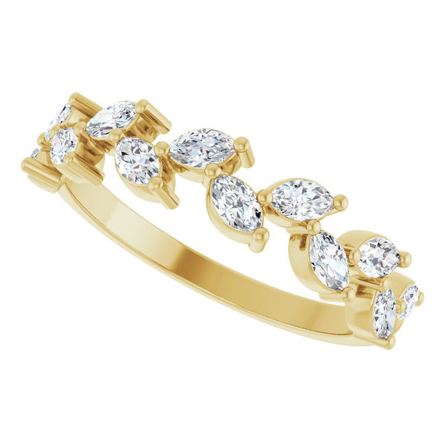 14K Gold Marquise Lab-Grown Diamond Anniversary Band – 5/8 CTW - Yellow Gold - view 5