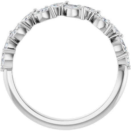 Platinum Marquise Natural Diamond Anniversary Band – 5/8 CTW - view 2