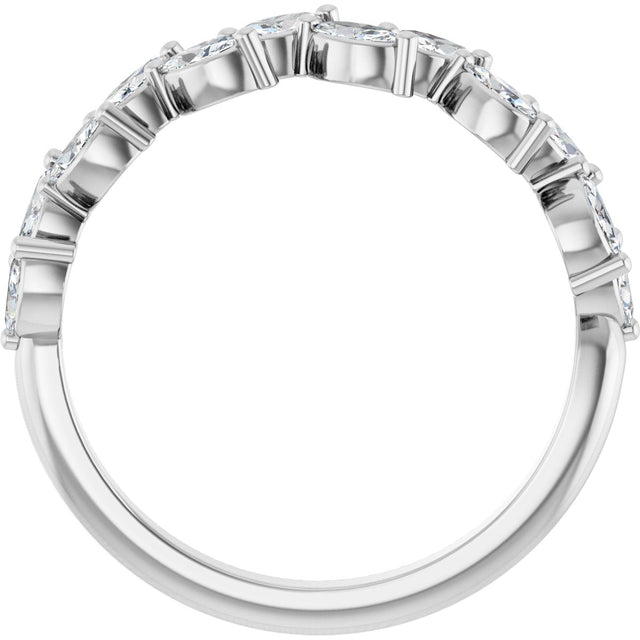 Platinum Marquise Natural Diamond Anniversary Band – 5/8 CTW - view 2