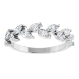 14K Gold Marquise Lab-Grown Diamond Anniversary Band – 5/8 CTW - White Gold - view 3