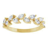 14K Gold Marquise Lab-Grown Diamond Anniversary Band – 5/8 CTW - Yellow Gold - view 3