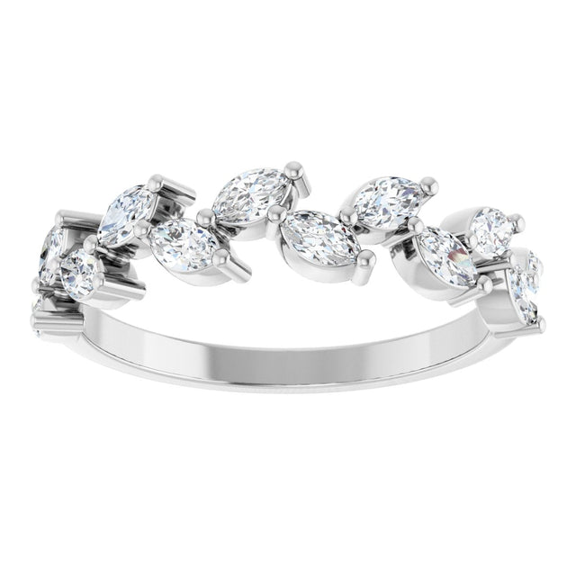 Platinum Marquise Natural Diamond Anniversary Band – 5/8 CTW - view 3