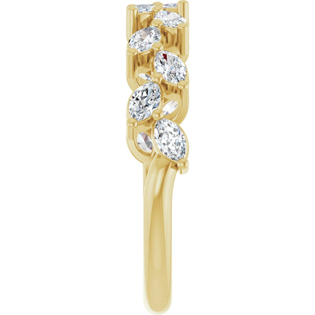 14K Gold Marquise Lab-Grown Diamond Anniversary Band – 5/8 CTW - Yellow Gold - view 4