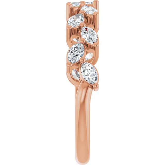 14K Gold Marquise Lab-Grown Diamond Anniversary Band – 5/8 CTW - Rose Gold - view 4
