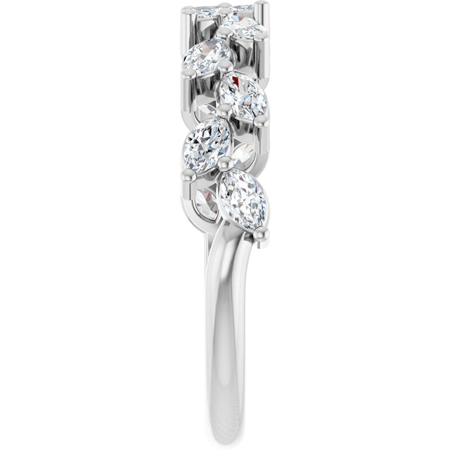 Platinum Marquise Natural Diamond Anniversary Band – 5/8 CTW - view 4