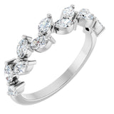 14K Gold Marquise Natural Diamond Anniversary Band – 5/8 CTW - White Gold