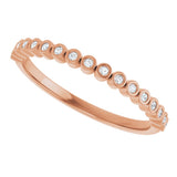 10K Gold Round Lab-Grown Diamond Bezel-Set Anniversary Band – .08–1/5 CTW - Rose Gold - view 5