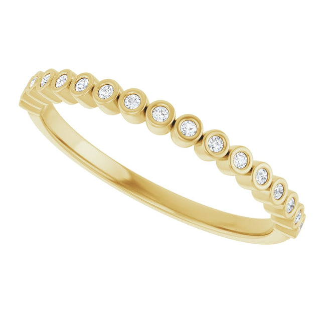 10K Gold Round Natural Diamond Bezel-Set Anniversary Band – .07–1/5 CTW - Yellow Gold - view 5