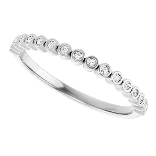 Platinum Round Lab-Grown Diamond Bezel-Set Anniversary Band – .08–1 1/3 CTW - view 5