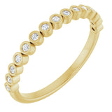 14K Gold Round Lab-Grown Diamond Bezel-Set Anniversary Band – .08–1/5 CTW - Yellow Gold