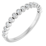 14K Gold Round Lab-Grown Diamond Bezel-Set Anniversary Band – .08–1/5 CTW - White Gold