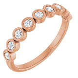 10K Gold Round Natural Diamond Bezel-Set Anniversary Band – 1/4–7/8 CTW - Rose Gold