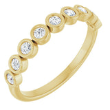 10K Gold Round Lab-Grown Diamond Bezel-Set Anniversary Band – 1/4–7/8 CTW - Yellow Gold