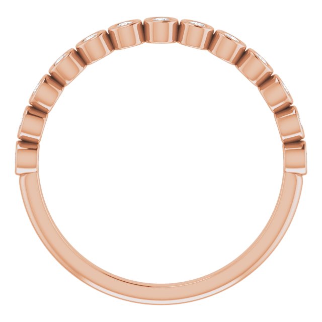 10K Gold Round Natural Diamond Bezel-Set Anniversary Band – .07–1/5 CTW - Rose Gold - view 3