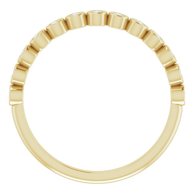 10K Gold Round Natural Diamond Bezel-Set Anniversary Band – .07–1/5 CTW - Yellow Gold - view 3