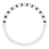 10K Gold Round Natural Diamond Bezel-Set Anniversary Band – .07–1/5 CTW - White Gold - view 3
