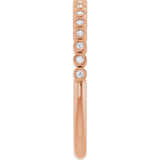 10K Gold Round Lab-Grown Diamond Bezel-Set Anniversary Band – .08–1/5 CTW - Rose Gold - view 4