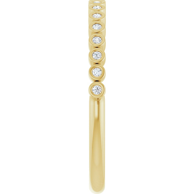 10K Gold Round Lab-Grown Diamond Bezel-Set Anniversary Band – .08–1/5 CTW - Yellow Gold - view 4