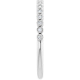 10K Gold Round Lab-Grown Diamond Bezel-Set Anniversary Band – .08–1/5 CTW - White Gold - view 4