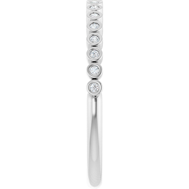 Platinum Round Natural Diamond Bezel-Set Anniversary Band – .07–1 1/2 CTW - view 4