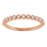 10K Gold Round Lab-Grown Diamond Bezel-Set Anniversary Band – .08–1/5 CTW - Rose Gold - view 3