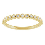10K Gold Round Natural Diamond Bezel-Set Anniversary Band – .07–1/5 CTW - Yellow Gold - view 3