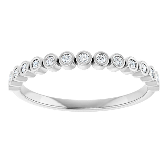 Platinum Round Lab-Grown Diamond Bezel-Set Anniversary Band – .08–1 1/3 CTW - view 3