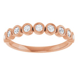 10K Gold Round Lab-Grown Diamond Bezel-Set Anniversary Band – 1/4–7/8 CTW - Rose Gold - view 3