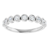 Platinum Round Lab-Grown Diamond Bezel-Set Anniversary Band – .08–1 1/3 CTW - view 3