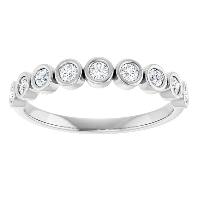 Platinum Round Natural Diamond Bezel-Set Anniversary Band – .07–1 1/2 CTW - view 3
