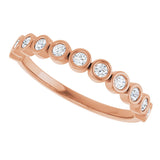 10K Gold Round Lab-Grown Diamond Bezel-Set Anniversary Band – .08–1/5 CTW - Rose Gold - view 5