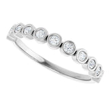 10K Gold Round Lab-Grown Diamond Bezel-Set Anniversary Band – .08–1/5 CTW - White Gold - view 5