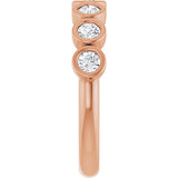 10K Gold Round Natural Diamond Bezel-Set Anniversary Band – 1/4–7/8 CTW - Rose Gold - view 4