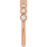 10K Gold Round Natural Diamond Bezel-Set Anniversary Band – 1/4–7/8 CTW - Rose Gold - view 4