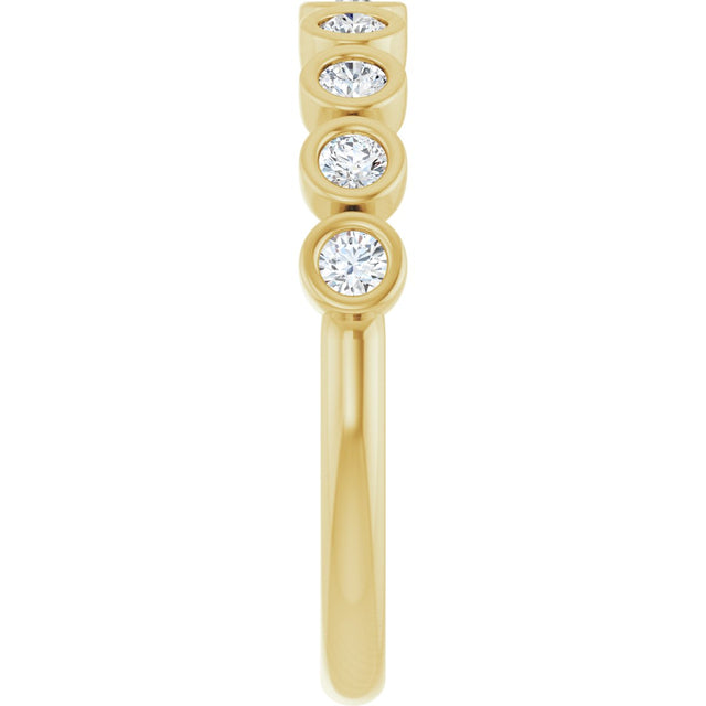 10K Gold Round Lab-Grown Diamond Bezel-Set Anniversary Band – 1/4–7/8 CTW - Yellow Gold - view 4
